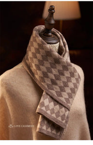 Modestly Yours Checkered Cashmere Argyle Knitted Scarf