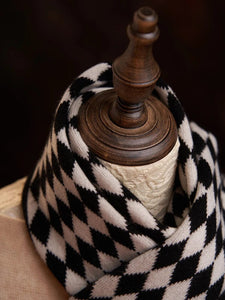 Modestly Yours Checkered Cashmere Argyle Knitted Scarf