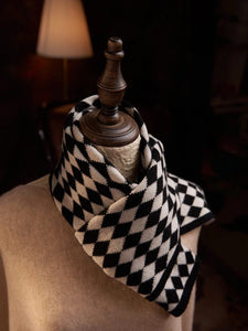 Modestly Yours Checkered Cashmere Argyle Knitted Scarf