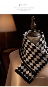 Modestly Yours Checkered Cashmere Argyle Knitted Scarf