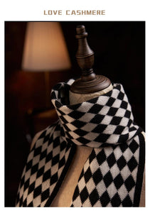 Modestly Yours Checkered Cashmere Argyle Knitted Scarf