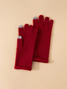 Modestly Yours Burgundy Classic Touchscreen 100% Cashmere Autumn Winter Thermal Gloves