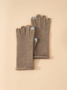 Modestly Yours Taupe Classic Touchscreen 100% Cashmere Autumn Winter Thermal Gloves