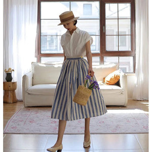 Avigail Designs dress Iris Blue Cotton Swing Skirt