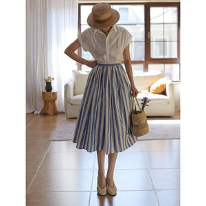 Avigail Designs dress Iris Blue Cotton Swing Skirt