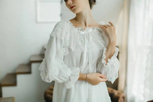 Modestly Yours white / S Emilia, Off the Shoulder Sleepwear