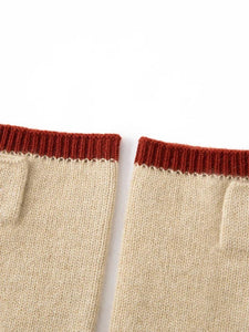 Modestly Yours Forest Cashmere, Women’s 100% Cashmere Cable Knit Mitts, Two-Tone Fingerless Winter Thermal Gloves