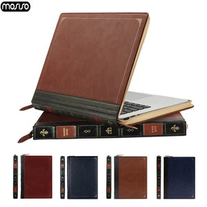 Modestly Yours Historical Book-Look, Leather Laptop/MacBook Sleeve