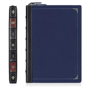 Modestly Yours Navy Blue / Mac 2020 Pro 13 - A2251 Historical Book-Look, Leather Laptop/MacBook Sleeve