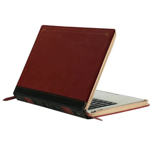 Modestly Yours Historical Book-Look, Leather Laptop/MacBook Sleeve