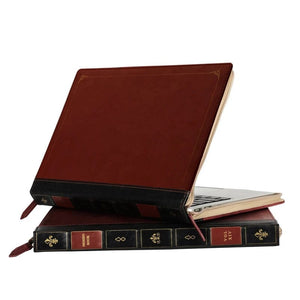 Modestly Yours Historical Book-Look, Leather Laptop/MacBook Sleeve