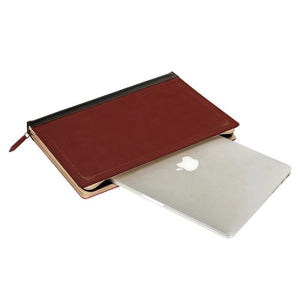 Modestly Yours Historical Book-Look, Leather Laptop/MacBook Sleeve