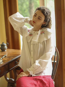 Modestly Yours Jenny Embroidered Cherry Blouse