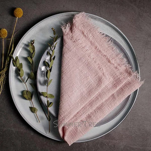 Summer Tree kitchen Pale pink Heirloom Linen, hand dyed