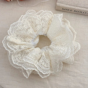 Modestly Yours Beige lace scrunchie Lace Large Scrunchie