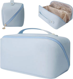 Modestly Yours Blue / White Text Personalized Cosmetic Bag