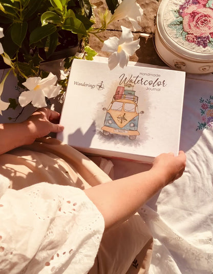 Medium Handmade Creative Journal, Watercolour Paper and Carry Bag 6x8”