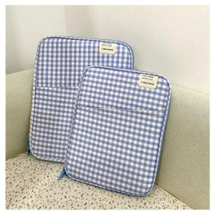 Modestly Yours Checkered Blue / Fits 9.7 or 10.5 or 11 inch Quilted Laptop Bag