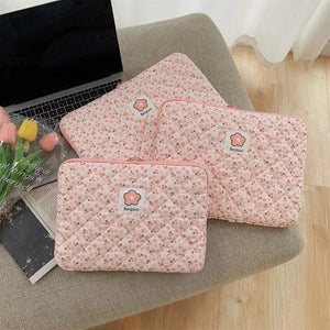 Modestly Yours Quilted Pink Floral / Fits 9.7 or 10.5 or 11 inch Quilted Laptop Bag