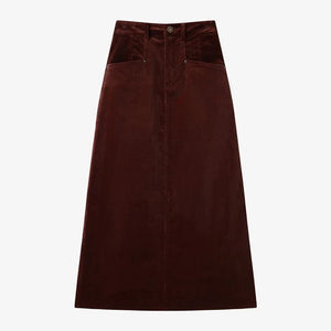 Modestly Yours skirt Wine red Skirt / XS Christi Stretchy Corduroy Pocket Cotton Skirt and/or Turtleneck