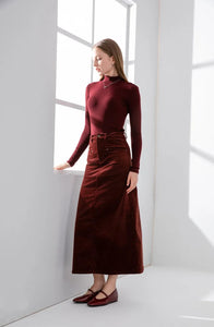 Modestly Yours skirt Christi Stretchy Corduroy Pocket Cotton Skirt and/or Turtleneck