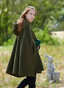 Modestly Yours Short-GREEN / S Tamaria Hooded Cloak, Long or Short