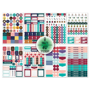 Modestly Yours 497pcs 8 sheets The Ultimate Planner Sticker Pack - 497pcs /8sheets Planner Stickers Monthly Calendar