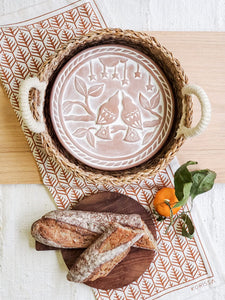 Bread Warmer & Basket Gift Set with Tea Towel - Lovebird Round-1