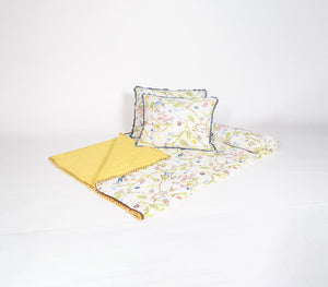 Embroidered Printed Cotton quilt & 2 Shams-1