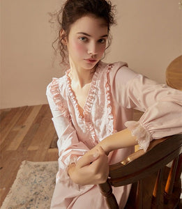 Adelia Empire, Cotton Sleepwear, White or Pink (S-L) - Modestly Yours