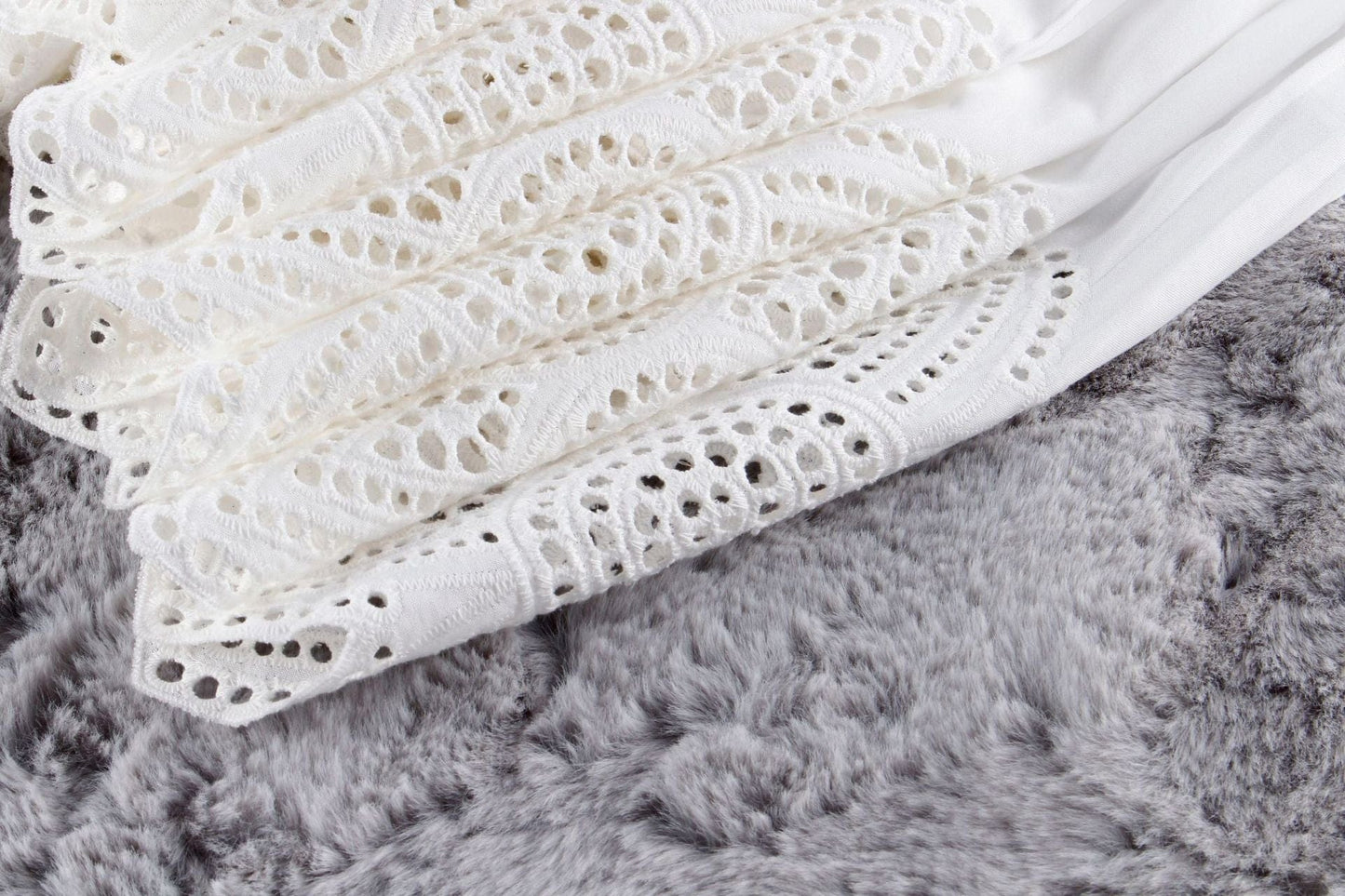 Annie's Eyelet Lace White Dress, Cotton - Modestly Yours