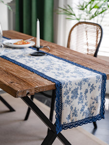 Cottagecore Blue Toile Tablecloth - Modestly Yours