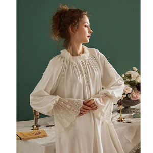 Modestly Yours cotton Cotton Flared Sleeve, Whispers Sleepwear, White or Pink (S-L)