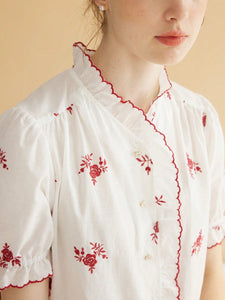Cotton Floral Embroidery Top - Modestly Yours