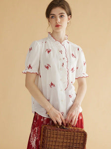 Cotton Floral Embroidery Top - Modestly Yours
