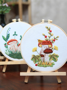 Modestly Yours Cross-Stitch Kits and Accessories Embroidery Kit, Mushroom Fauna