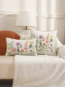 Avigail Designs Cushion Cover Multicolor / 30*50 Embroidered Florals Pillow Cover