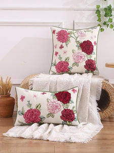 Avigail Designs Cushion Cover Red / 30*50 Embroidered Florals Pillow Cover