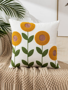 Avigail Designs Cushion Cover Multicolor-3 / 45*45 Embroidery Cushion, Floral Love