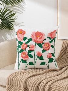 Avigail Designs Cushion Cover Multicolor-8 / 45*45 Embroidery Cushion, Floral Love