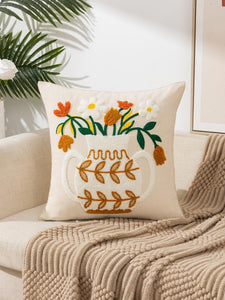 Avigail Designs Cushion Cover Multicolor-6 / 45*45 Embroidery Cushion, Floral Love