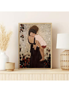 Modestly Yours Decorative Painting & Calligraphy Mother and Child Art Print