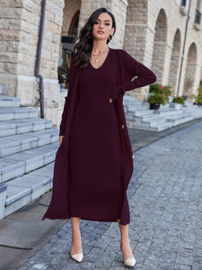 Modestly Yours Dress and Cardigan Winter's Glory, Solid Sleeveless Sweater Dress and Button Front Cardigan