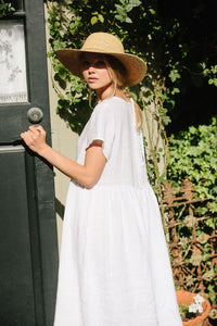 MERRITT CHARLES Dress O/S Charlotte Linen Dress - White Linen
