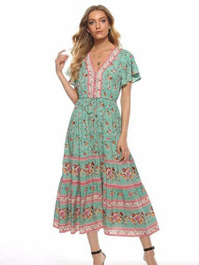 Modestly Yours, Canada dress Green-2 / S Floral Maxi Dress