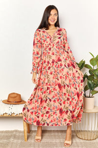 Modestly Yours Dress Floral / S Jenna, Floral Frill Trim Flounce Sleeve Maxi Dress