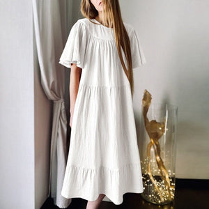 Modestly Yours dresses White / Fits M-L / Soft Muslin Cotton Dream, Dress