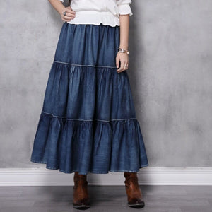 Modestly Yours, Canada dresses Denim / L Erika Peasant Skirt, Denim