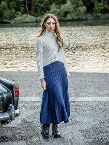 Modestly Yours dresses Maxi Blue / XS Knitted Maxi Skirt