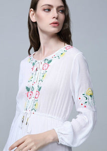 Modestly Yours dresses White / S The Perfect Summer White Cotton Embroidery Maxi Dress